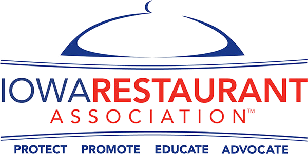 Iowa Restaurant Association logo with slogan Protect, Promote, Educate, Advocate.