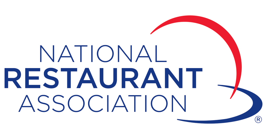National Restaurant Association logo with red and blue swoosh design.
