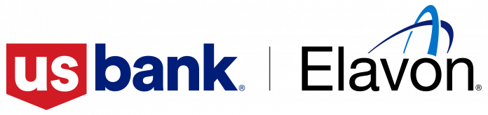 US Bank and Elavon partnership logo showing red shield and blue text with swoosh icon.