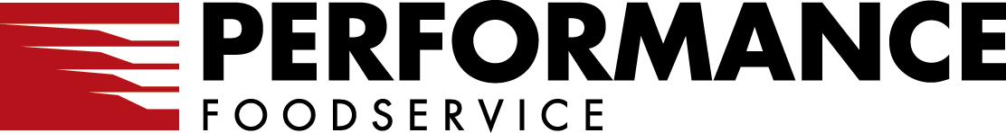 Performance Foodservice logo with red striped icon and black text.