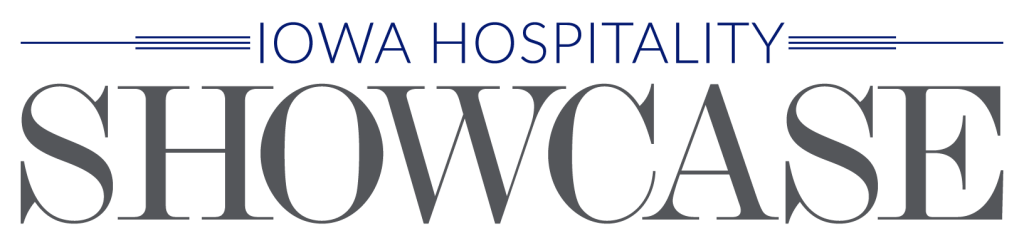 Iowa Hospitality Showcase logo in blue and gray text.